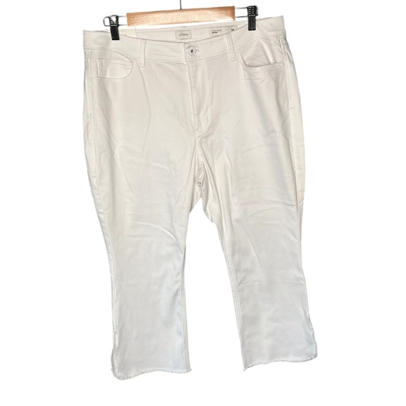 NWT J. Jill High Rise Cropped Split Hem Jeans - White - Picture 3 of 15